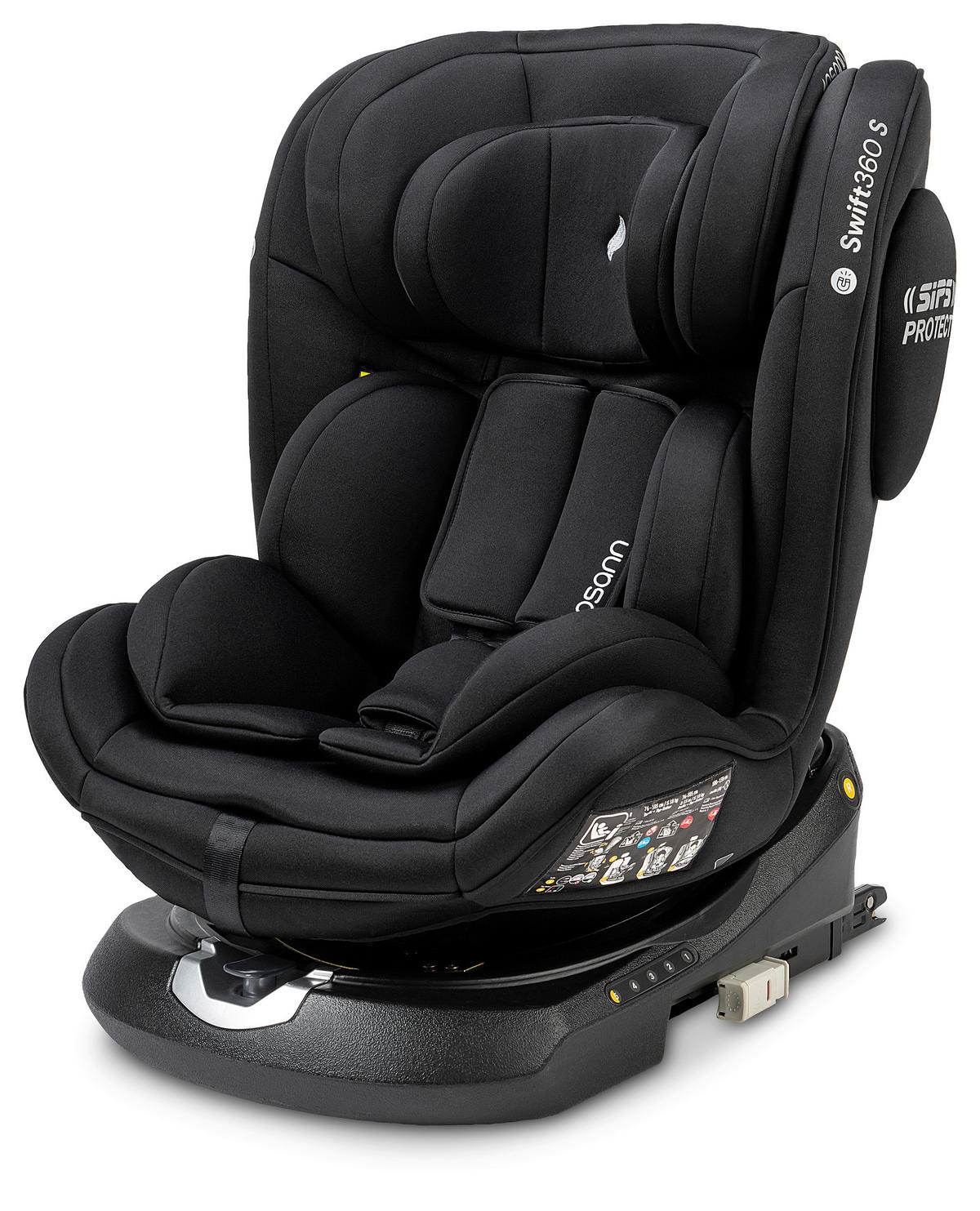 REBOARDER-KINDERSITZ SWIFT360S ECE R 129 i-SIZE  - Schwarz, Basics, Kunststoff/Textil (44/60/50cm) - Osann