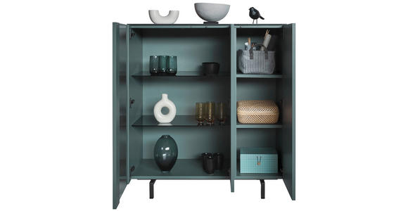 HIGHBOARD Grün 108/120/45 cm - Schwarz/Grün, Design, Glas/Holzwerkstoff (108/120/45cm) - Johann Jakob