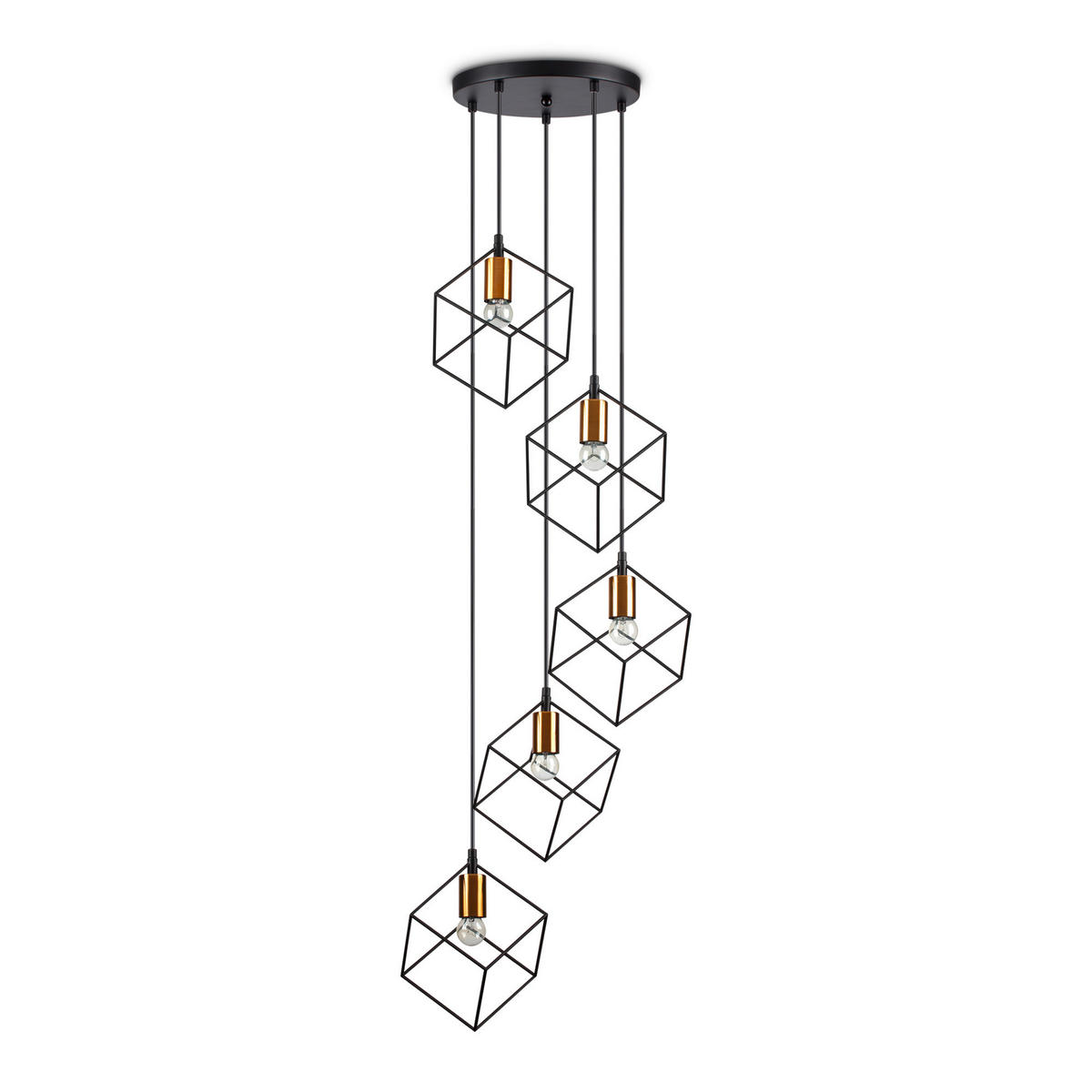 HÄNGELEUCHTE 50/60-245,5 cm  - Messingfarben/Schwarz, Design, Metall (50/60-245,5cm)