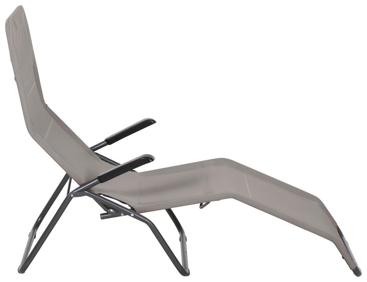 GARTENLIEGE 72,5/103,5/144 cm  - Taupe/Anthrazit, MODERN, Textil/Metall (72,5/103,5/144cm) - Siena Garden