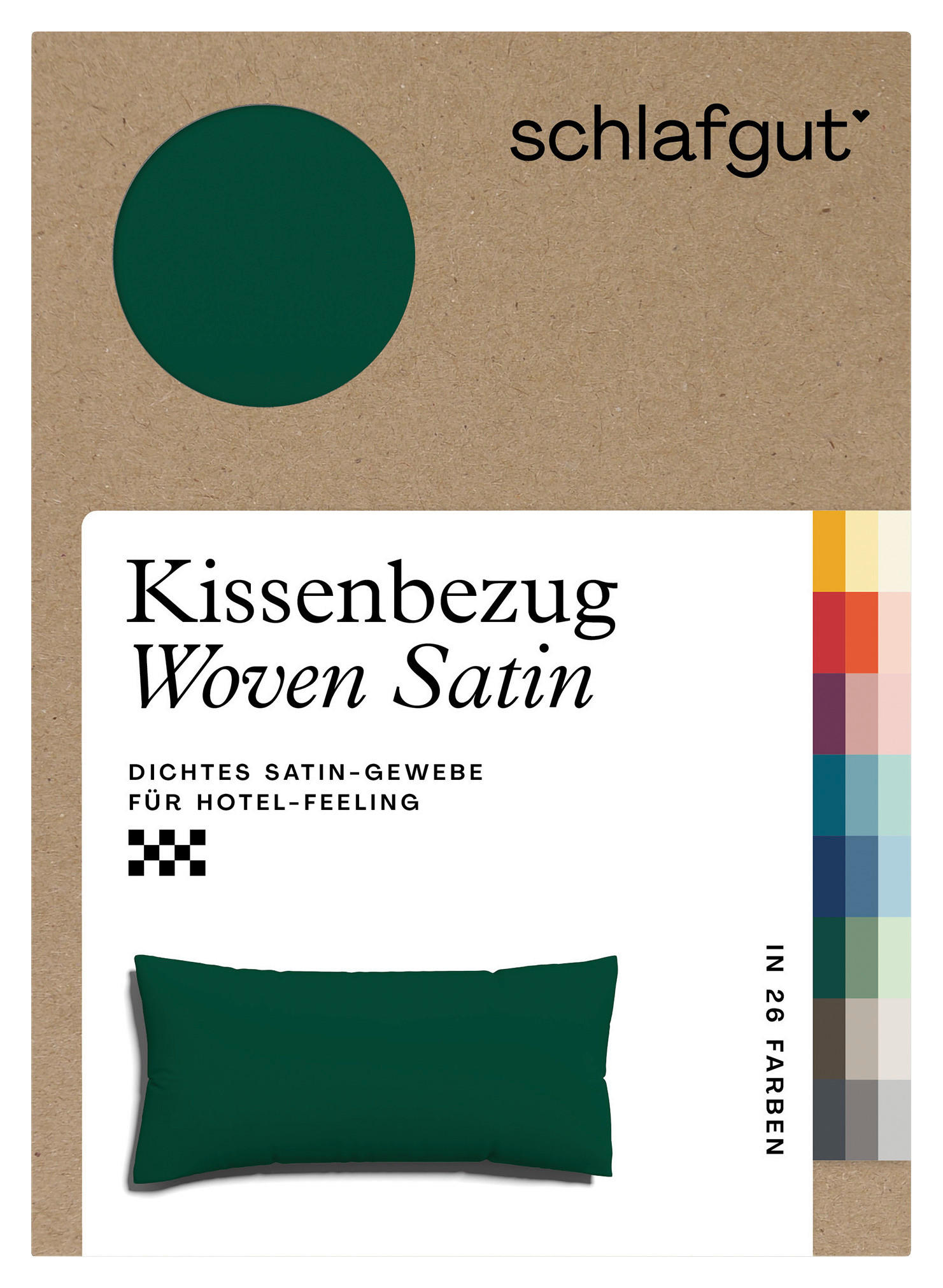 KOPFPOLSTERBEZUG WOVEN SATIN 40/80 cm  - Dunkelgrün, Basics, Textil (40/80cm) - Schlafgut