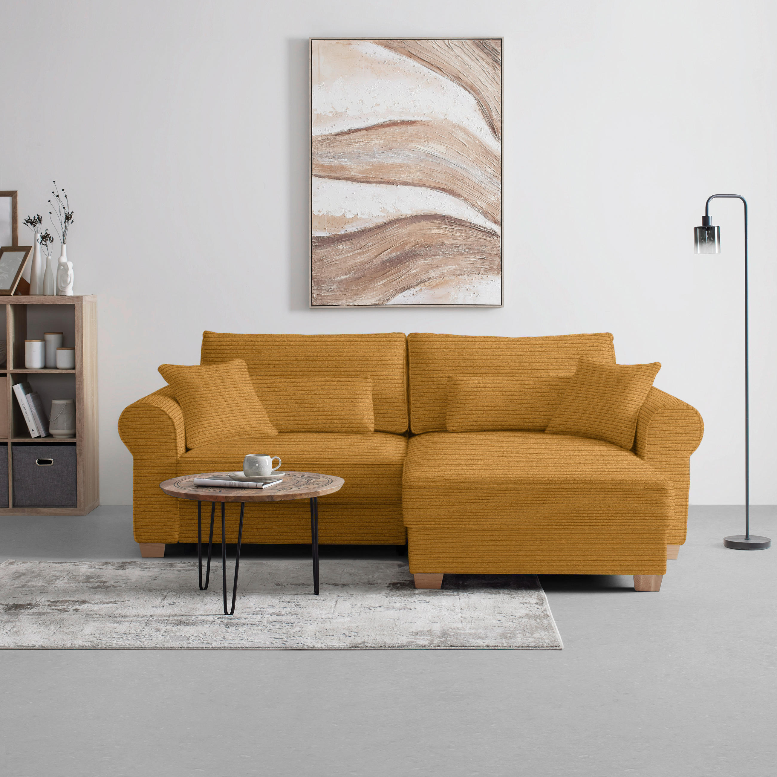 HÖRNSOFFA i senapsgul  - senapsgul, Modern, trämaterial/trä (255/185cm) - MID.YOU