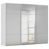 SCHWEBETÜRENSCHRANK 301/223/68 cm 3-türig Grau  - Grau, KONVENTIONELL, Glas/Holzwerkstoff (301/223/68cm) - Novel
