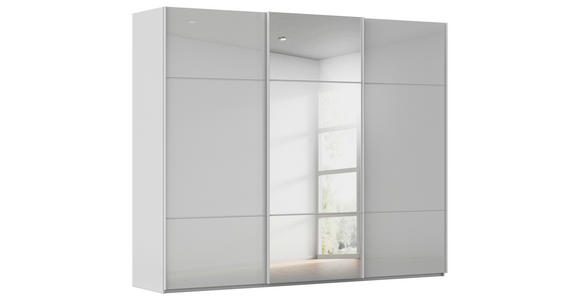 SCHWEBETÜRENSCHRANK 301/223/68 cm 3-türig Grau - Grau, KONVENTIONELL, Glas/Holzwerkstoff (301/223/68cm) - Novel