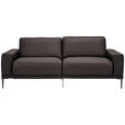 2,5-SITZER in Leder Dunkelbraun  - Dunkelbraun/Schwarz, Design, Leder/Metall (200/102/92cm) - Johann Jakob