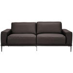 2,5-SITZER in Leder Dunkelbraun  - Dunkelbraun/Schwarz, Design, Leder/Metall (200/102/92cm) - Johann Jakob