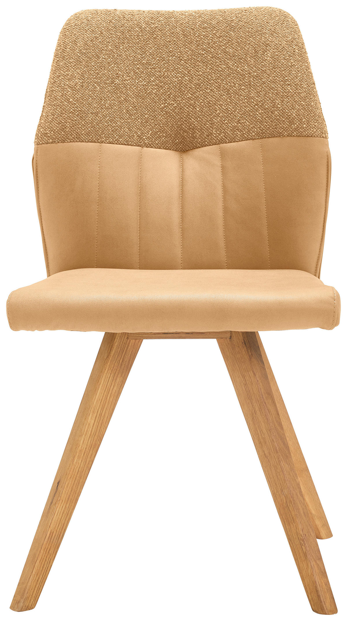 STUHL  in Lederlook, Webstoff  - Currygelb/Wildeiche, Konventionell, Holz/Textil (49,5/87/62,5cm) - Valdera