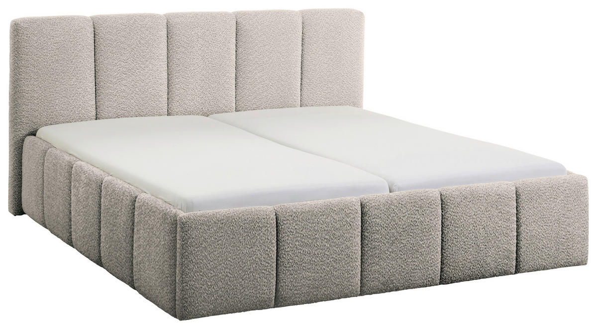 POLSTERBETT 180/200 cm  in Grau  - Schwarz/Grau, Design, Holz/Textil (180/200cm) - Xora