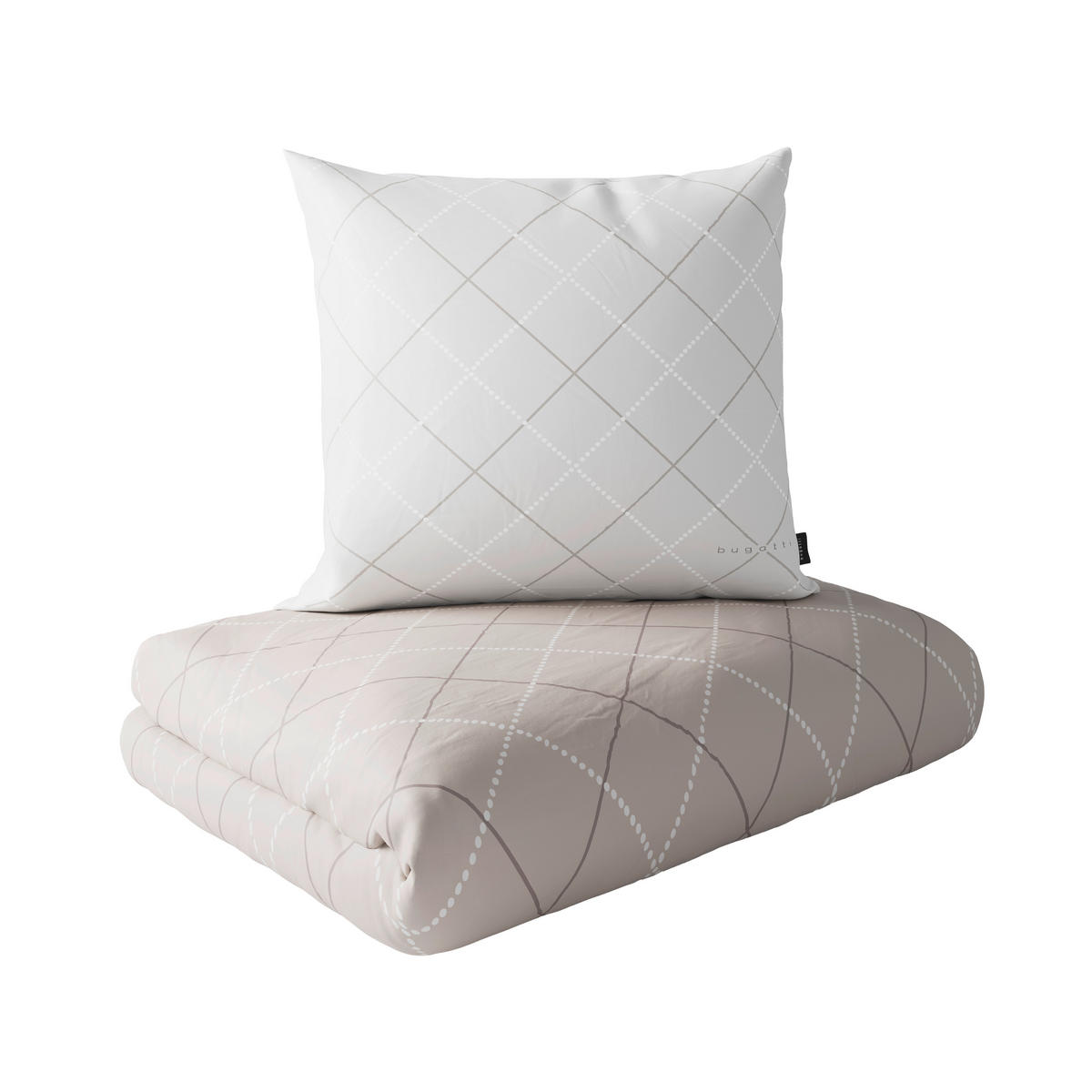 BETTWÄSCHE 2-teilig Flanell, Makosatin 140/200 cm  - Beige, Basics, Textil (140/200cm) - Bugatti