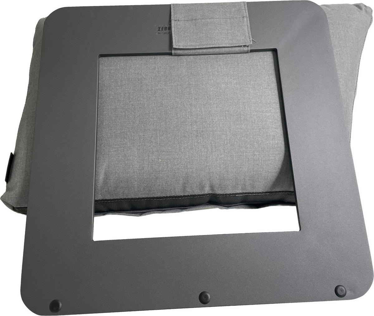 RÜCKENLEHNE 52/10/52 cm  Aluminium  - Anthrazit/Graphitfarben, Design, Textil/Metall (52/10/52cm) - Zebra 