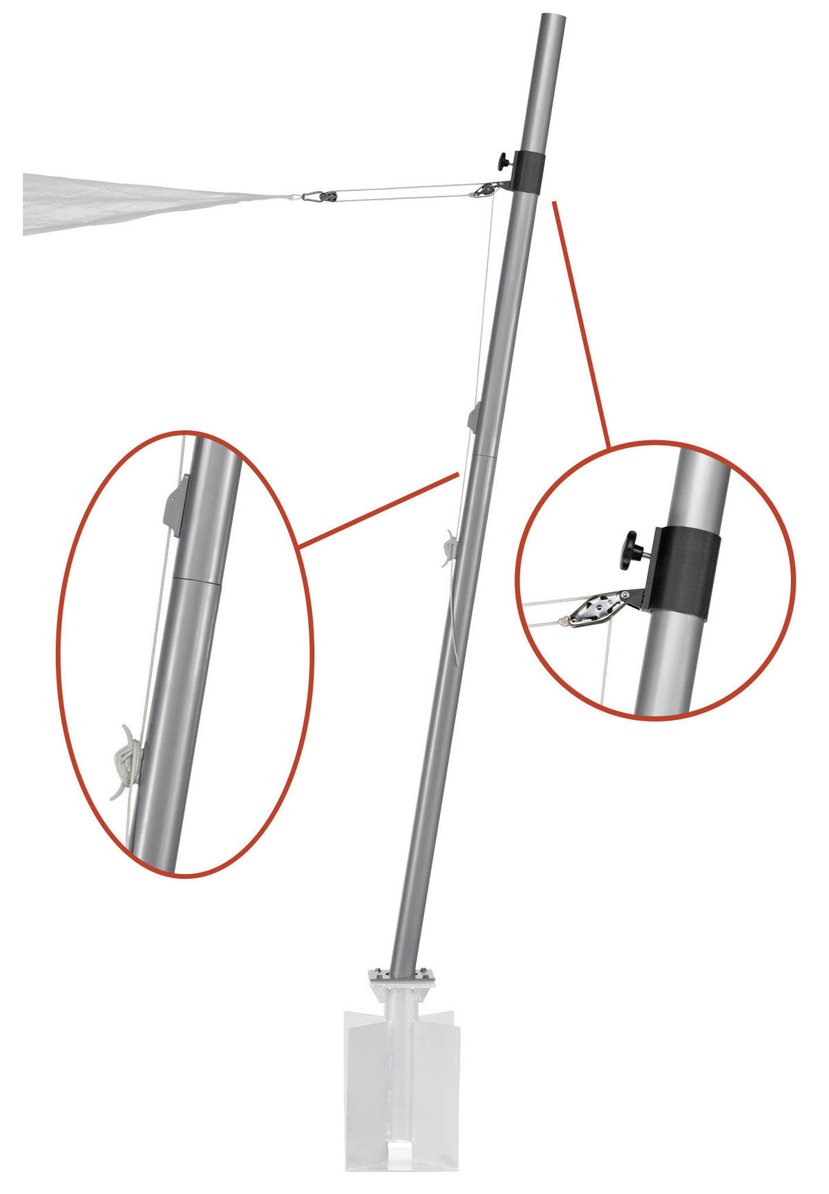 PŘÍSLUŠENSTVÍ SLUNEČNÍCH CLON 6/240/6 cm  - světle šedá, Basics, kov (6/240/6cm) - Schneider