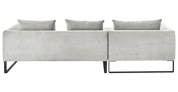 ECKSOFA in Cord Hellgrau  - Hellgrau/Schwarz, KONVENTIONELL, Textil/Metall (178/284cm) - Hom`in