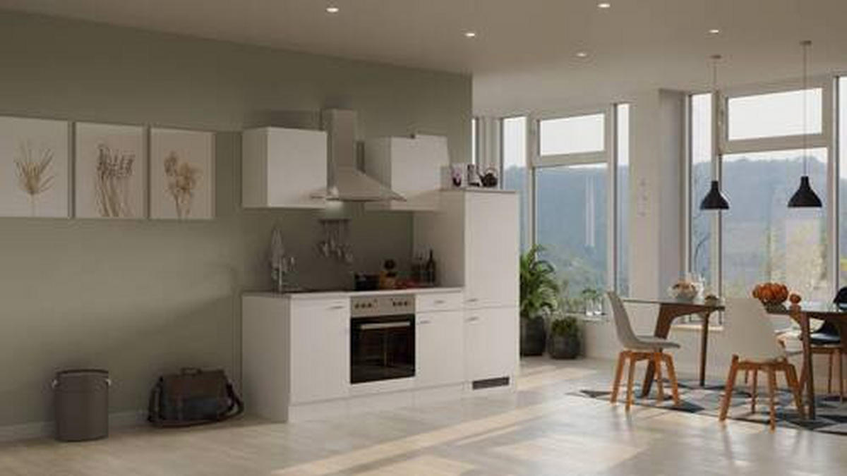 KUCHYŇSKÁ LINKA WITO 220 - bílá/světle šedá, Moderní, kompozitní dřevo/plast (220cm) - FlexWell