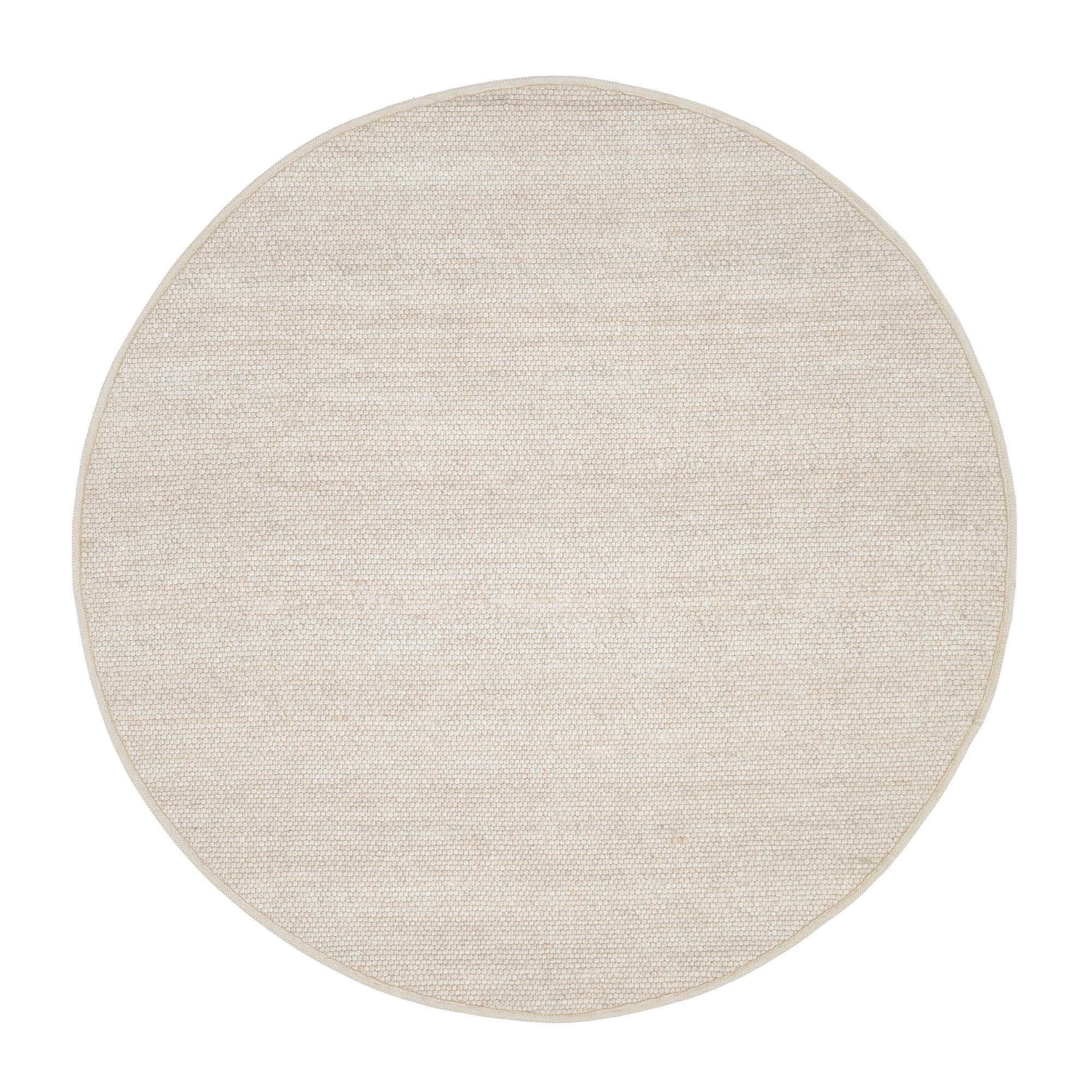 HANDWEBTEPPICH Wohnzimmer Helsinki Naturfarben, Weiß rund  - Naturfarben/Weiß, Basics, Textil (200/200cm) - Linea Natura