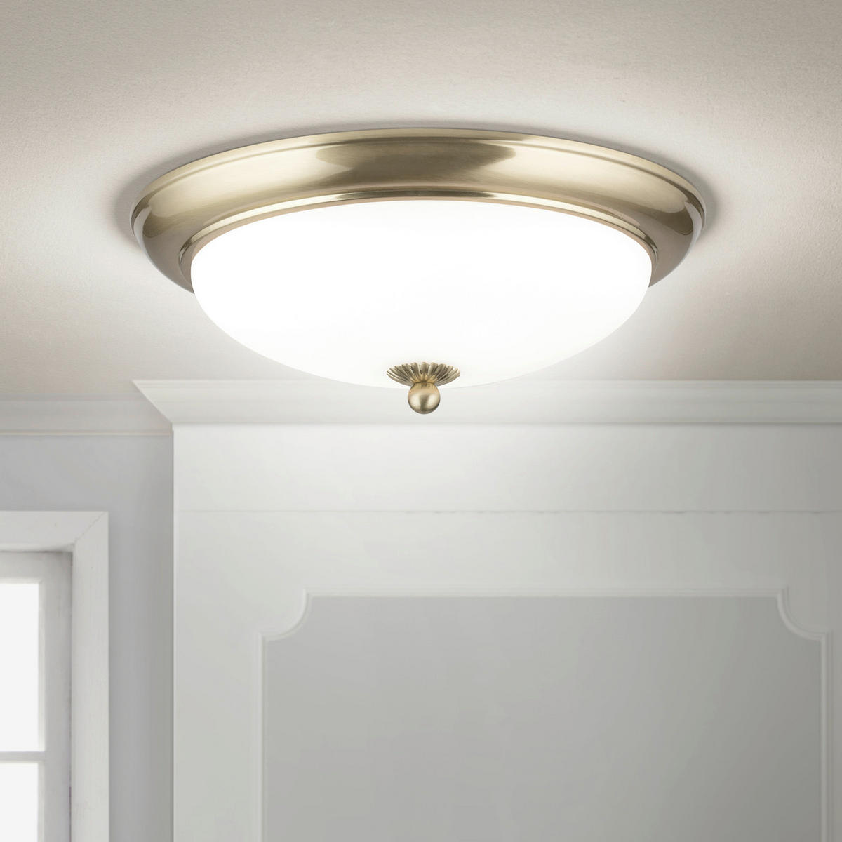 DECKENLEUCHTE Empira 35,5/12,5 cm   - Messingfarben, LIFESTYLE, Glas/Metall (35,5/12,5cm)