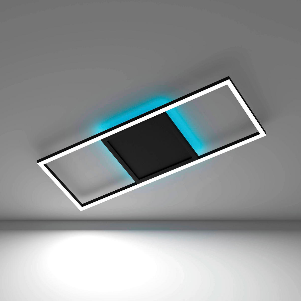 LED-DECKENLEUCHTE 64/24/4,5 cm    - Schwarz/Weiß, Design, Kunststoff/Metall (64/24/4,5cm) - Eglo