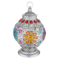 TISCHLEUCHTE - Silberfarben/Multicolor, Konventionell, Kunststoff/Metall (27/39,5cm) - Globo
