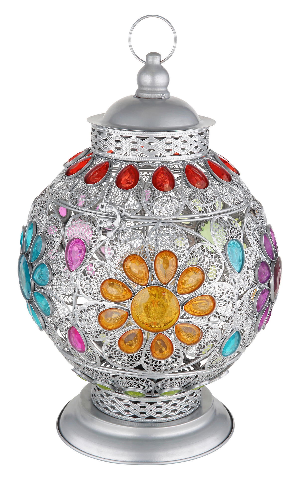 TISCHLEUCHTE - Silberfarben/Multicolor, Konventionell, Kunststoff/Metall (27/39,5cm) - Globo