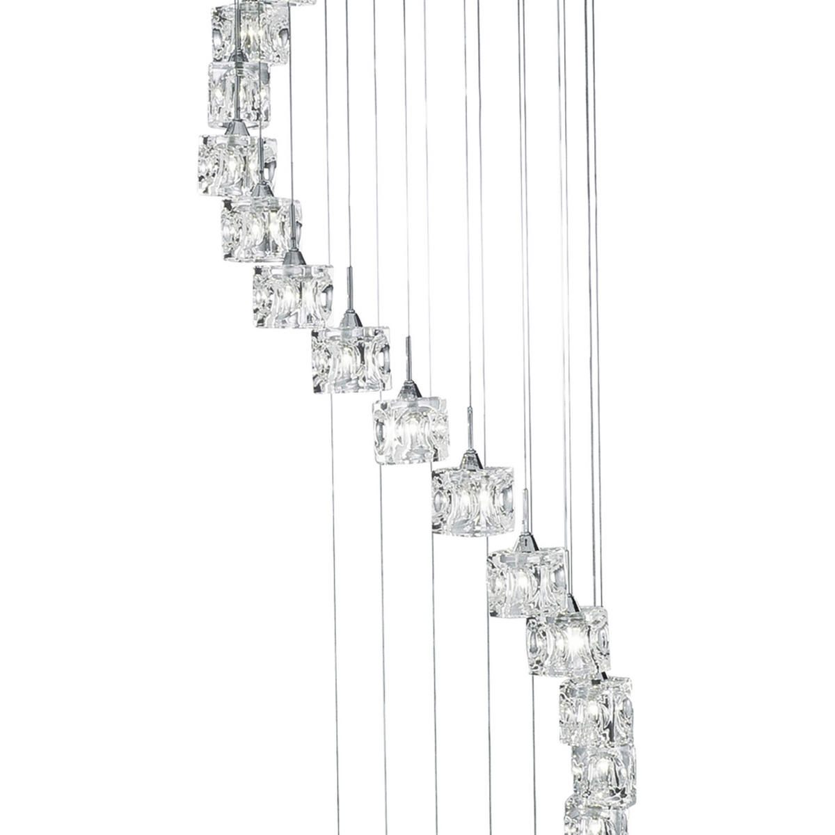 LED-HÄNGELEUCHTE Ice Cube 45/45/180 cm   - Chromfarben, Design, Glas/Metall (45/45/180cm) - Searchlight