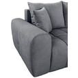 ECKSOFA Dunkelgrau Velours  - Dunkelgrau/Schwarz, KONVENTIONELL, Kunststoff/Textil (298/168cm) - Carryhome