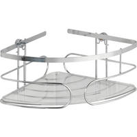 DUSCHREGAL - Edelstahlfarben/Weiß, Basics, Kunststoff/Metall (26,5/10/19cm) - Wenko