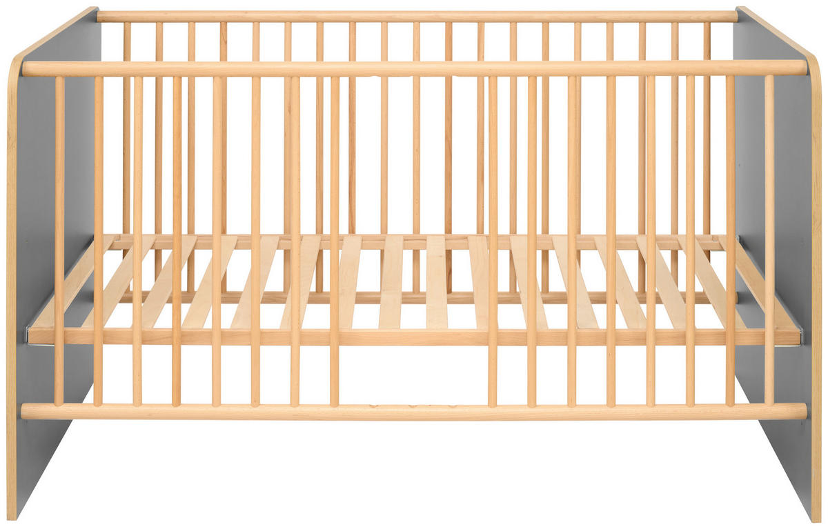 GITTERBETT  143/80,5/81,7 cm   - Graphitfarben/Eiche Artisan, Basics, Holz/Holzwerkstoff (143/80,5/81,7cm) - My Baby Lou