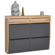 SCHUHKIPPER  in 121/96/31 cm  - Eichefarben/Anthrazit, Design, Holzwerkstoff/Metall (121/96/31cm) - Dieter Knoll