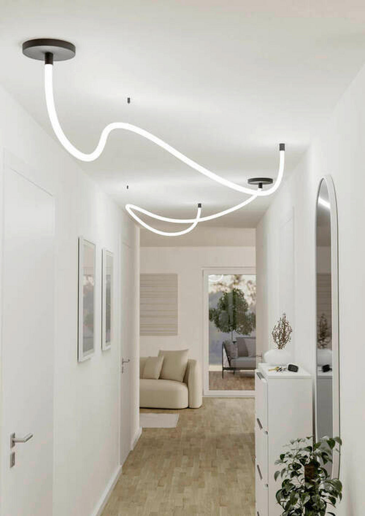 LICHTSCHLAUCH  - Schwarz/Weiß, Design, Kunststoff/Metall (2,2/400cm) - Eglo