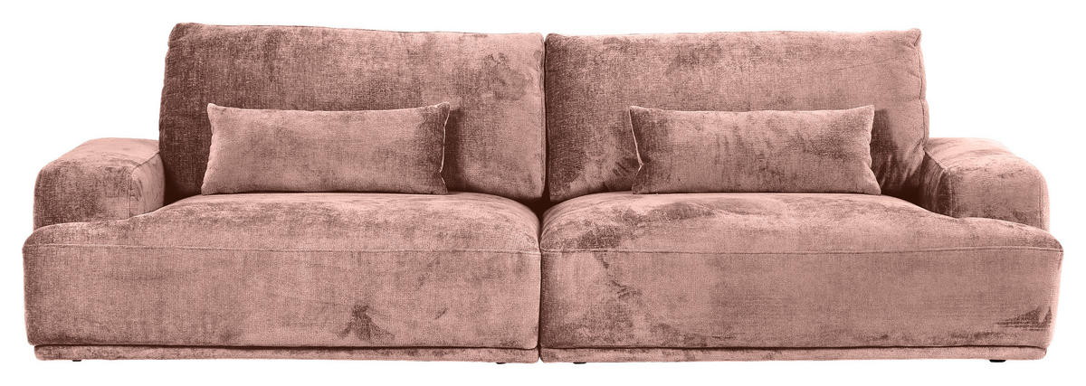 BIGSOFA in Chenille Altrosa  - Schwarz/Altrosa, Konventionell, Kunststoff/Textil (282/73/115cm) - MID.YOU