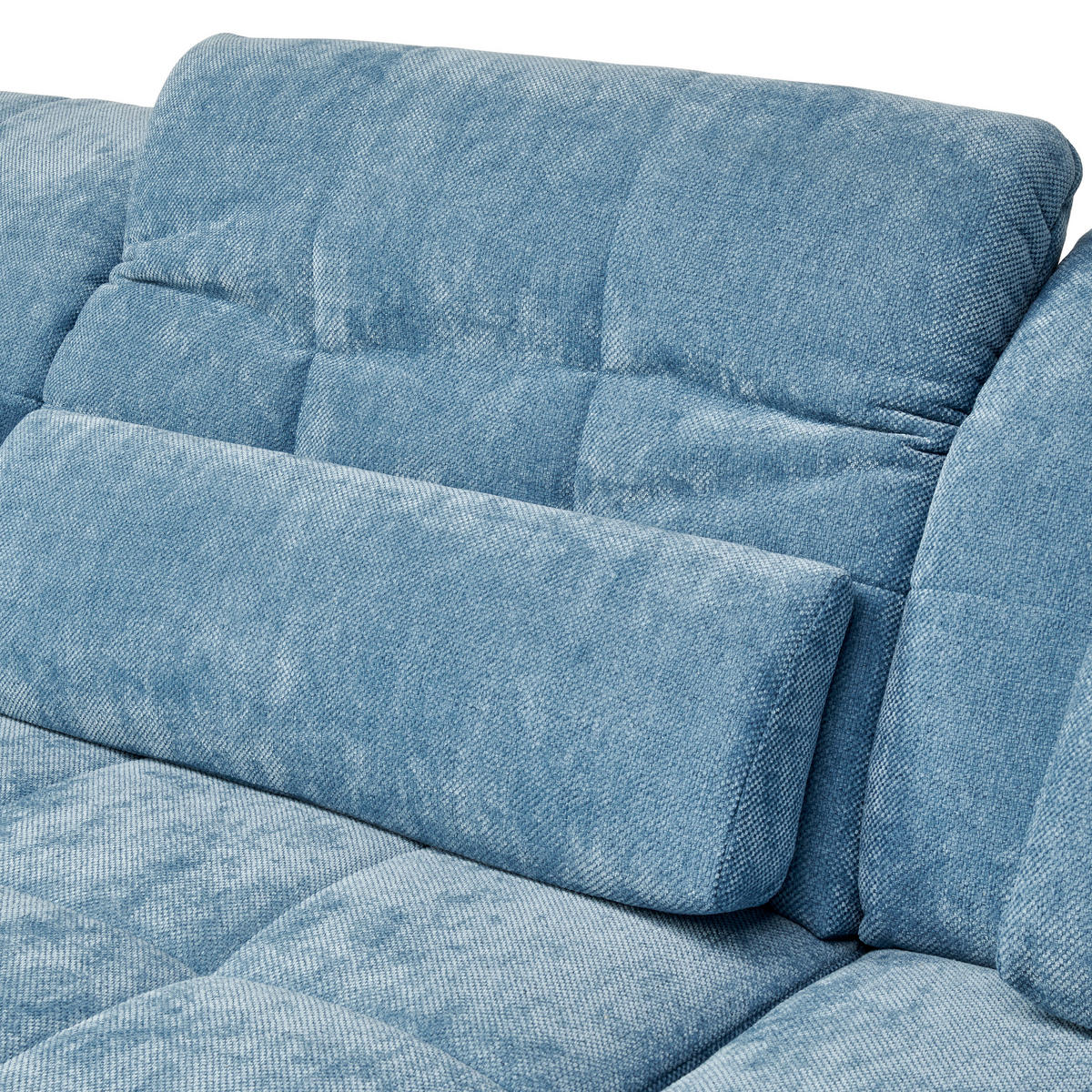 ROHOVÁ SEDACIA SÚPRAVA, textil, pastelová modrá - čierna/pastelová modrá, Design, kov/textil (341/204cm) - Xora