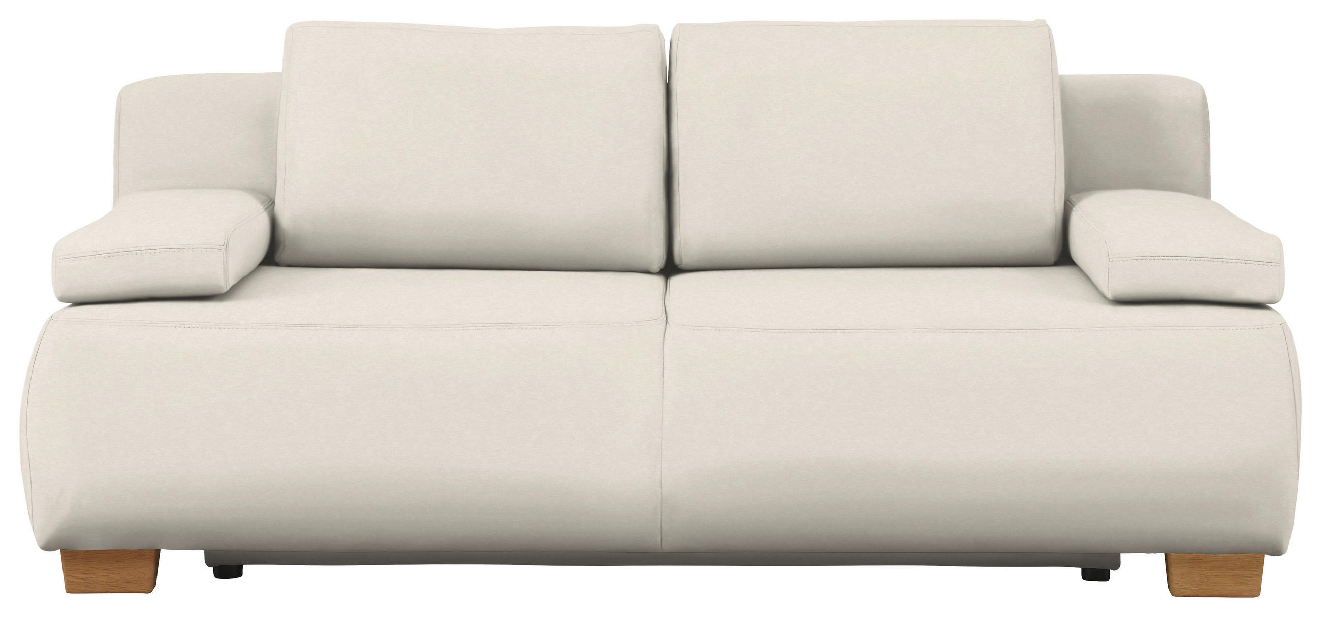 BOXSPRINGSOFA in Webstoff Creme  - Creme/Naturfarben, MODERN, Holz/Textil (205/93/108cm) - Venda