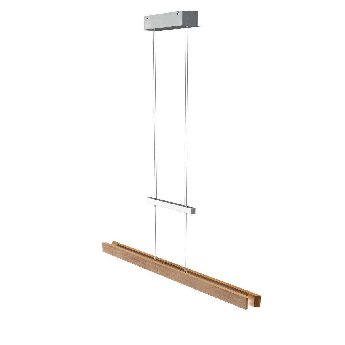 LED-HÄNGELEUCHTE Rhön 110/150/8 cm   - Silberfarben, Natur, Holz/Metall (110/150/8cm) - Waldwelt