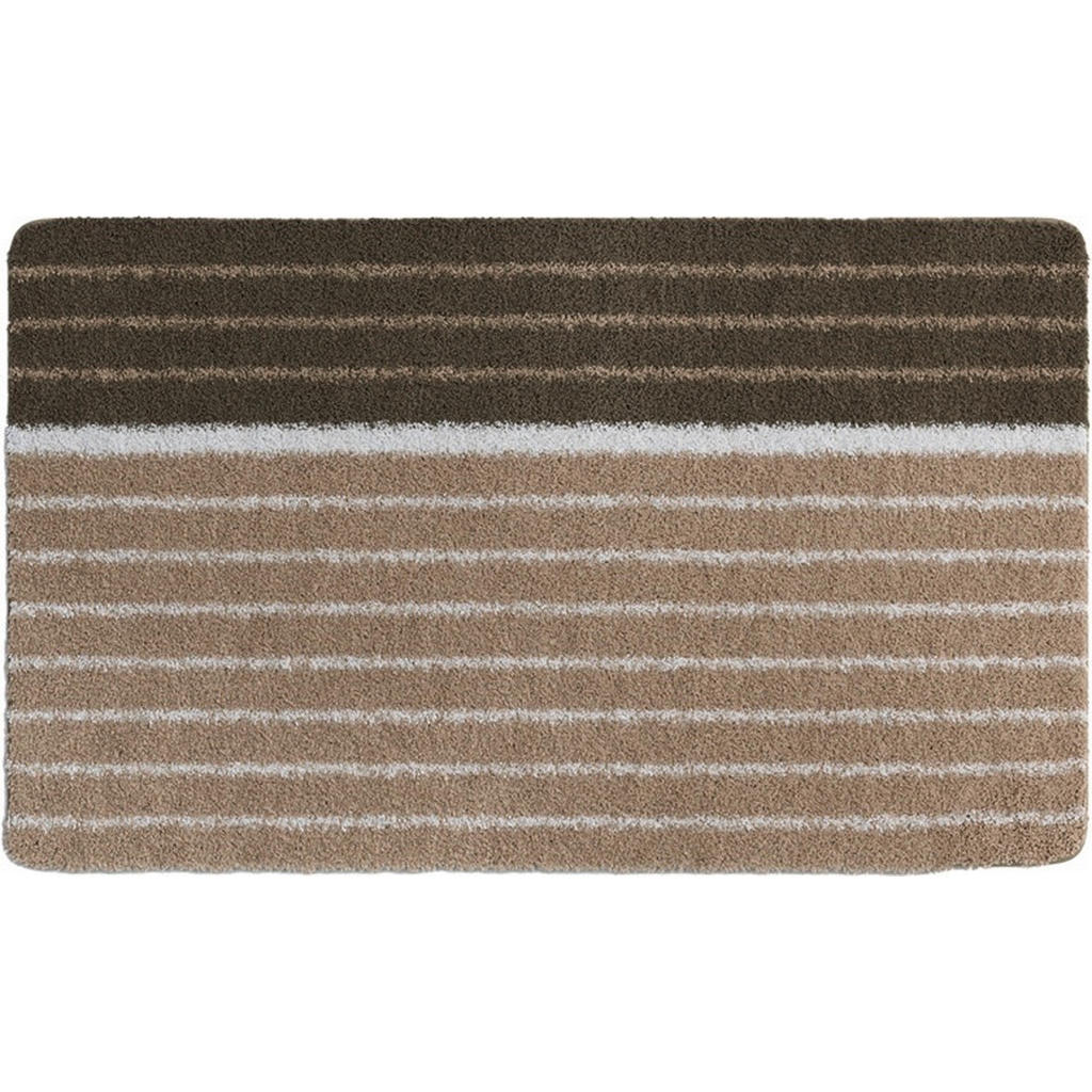 Thumbnail - Grund Badematte Grund, Taupe, Textil, Streifen, rechteckig, 60x100 cm, Oeko-Tex® Standard 100, Badtextilien, Badematten