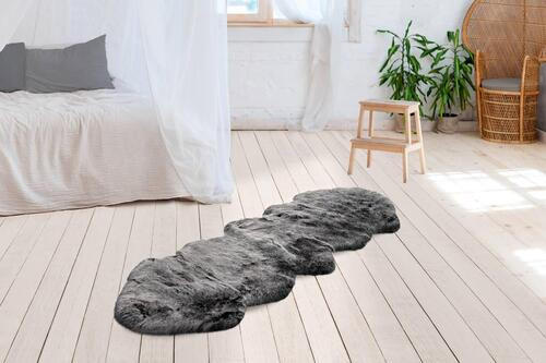 KOBEREC S VYSOKÝM VLASEM, 60/180 cm, antracitová - antracitová, Design, textil (60/180cm)