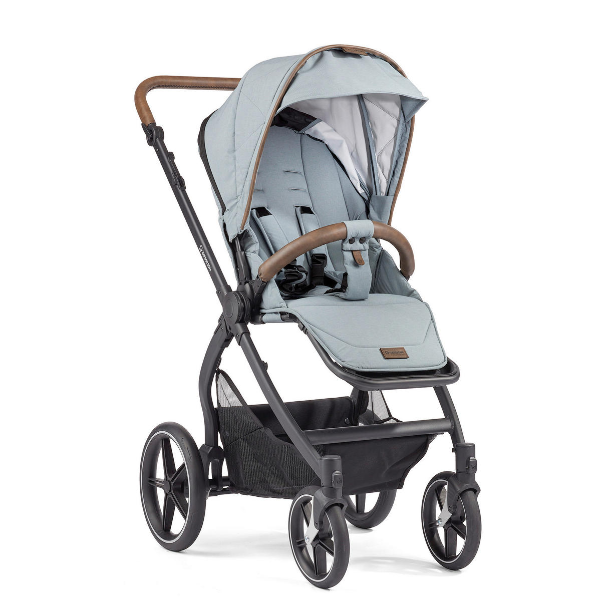 KINDERWAGENSET  FX4 Style 491491 Ltd Edition  Rauchblau  - Graublau/Blaugrau, Basics, Textil/Metall (57/129/100cm) - Gesslein