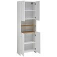 HOCHSCHRANK 61,6/182,8/32,2 cm  - Eichefarben/Weiß, KONVENTIONELL, Holzwerkstoff (61,6/182,8/32,2cm) - Xora