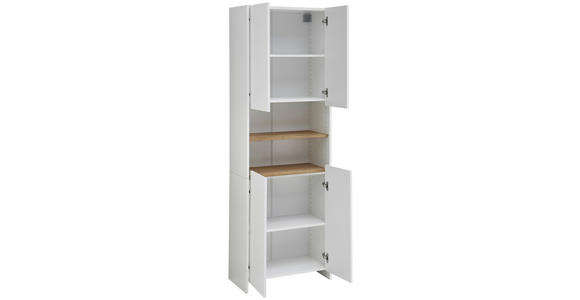 HOCHSCHRANK 61,6/182,8/32,2 cm - Eichefarben/Weiß, KONVENTIONELL, Holzwerkstoff (61,6/182,8/32,2cm) - Xora