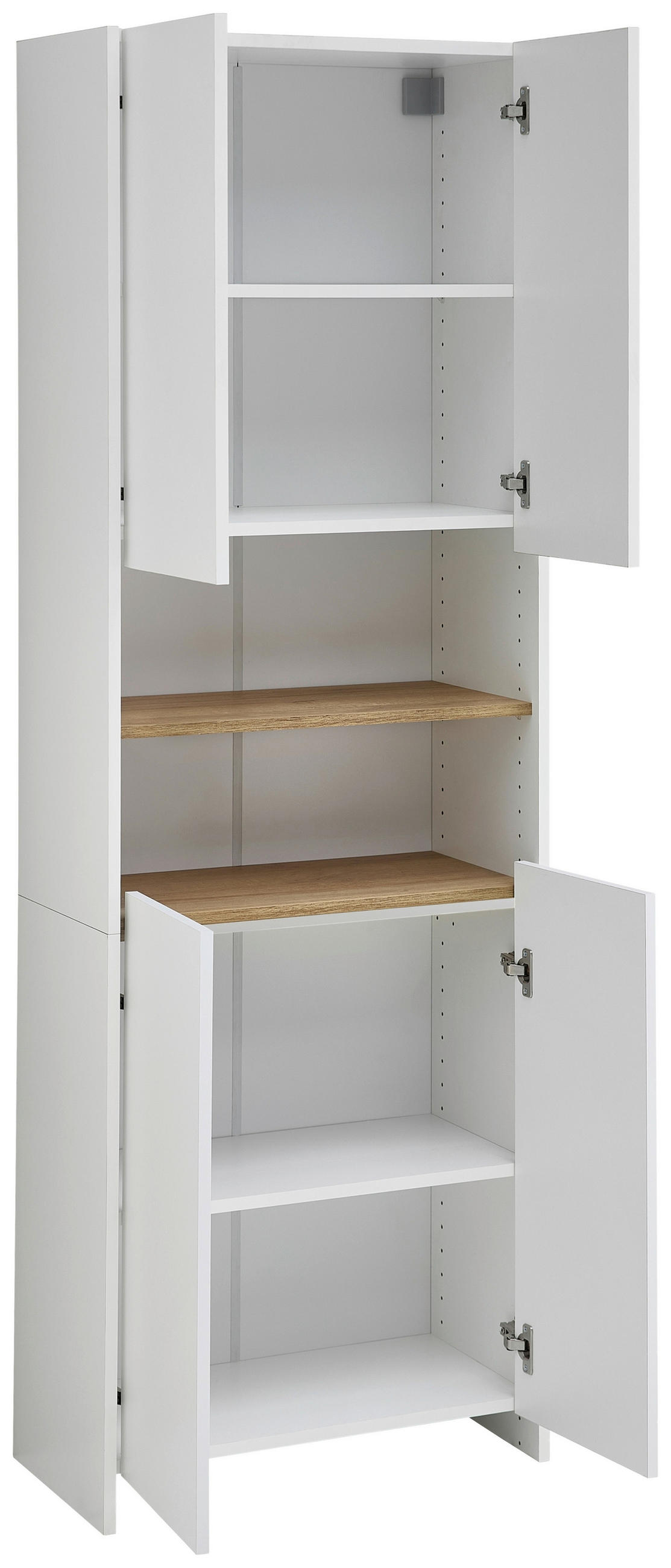 HOCHSCHRANK 61,6/182,8/32,2 cm  - Eichefarben/Weiß, KONVENTIONELL, Holzwerkstoff (61,6/182,8/32,2cm) - Xora