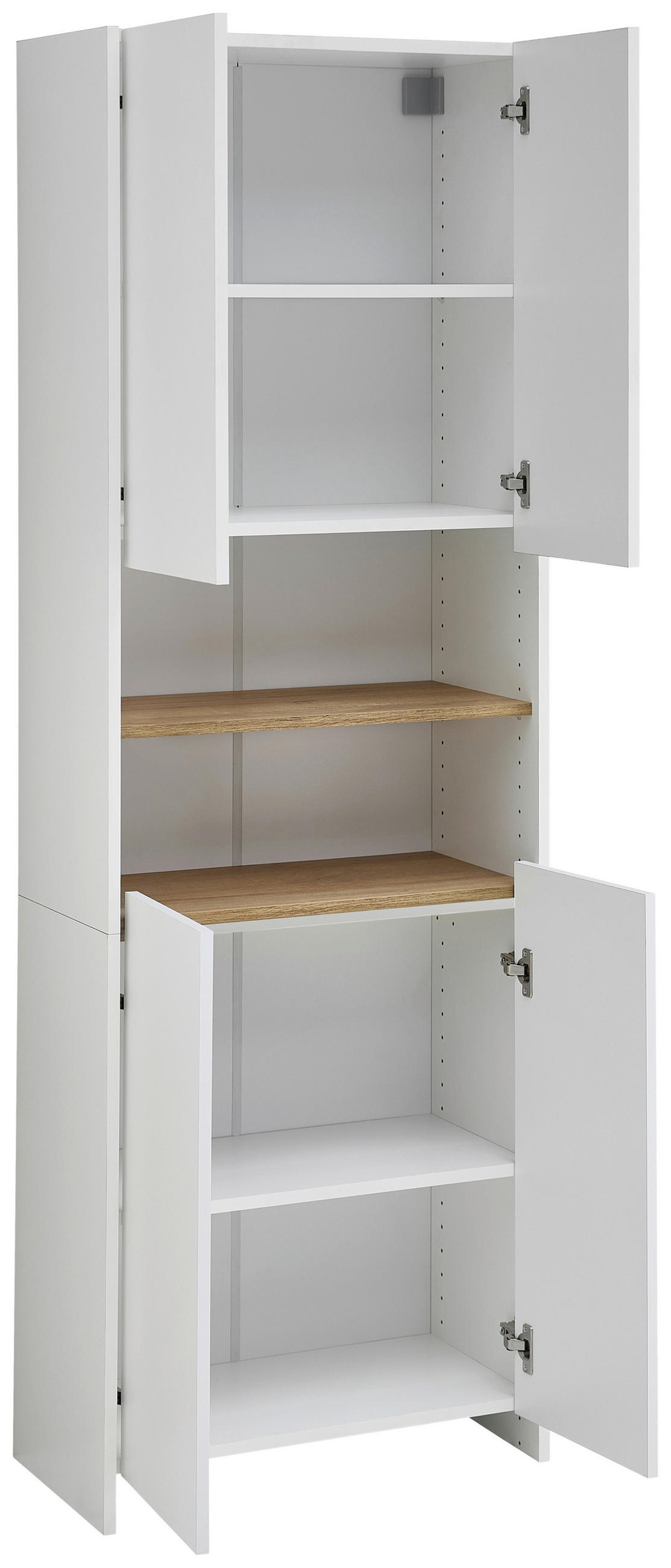 HOCHSCHRANK 61,6/182,8/32,2 cm  - Eichefarben/Weiß, KONVENTIONELL, Holzwerkstoff (61,6/182,8/32,2cm) - Xora