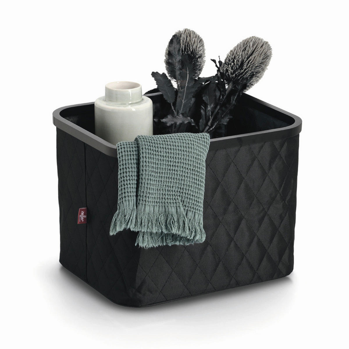 KORBSET  - Schwarz, Basics, Textil (40/40/30cm) - Zeller Present