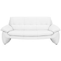 3-SITZER-SOFA Echtleder Weiß  - Silberfarben/Weiß, KONVENTIONELL, Leder/Metall (198/86/91cm) - Celina Home