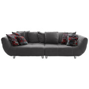 MEGA POHOVKA, šedá, textilie, - šedá/bílá, Design, textilie/umělá hmota (300/87/133cm) - Hom`in