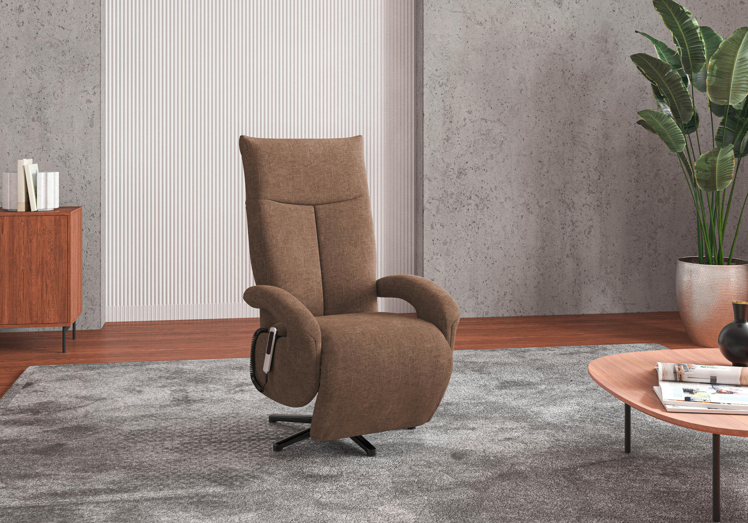 SESSEL in Flachgewebe Hellbraun  - Hellbraun/Schwarz, KONVENTIONELL, Textil/Metall (74/112/82cm) - Sit & More