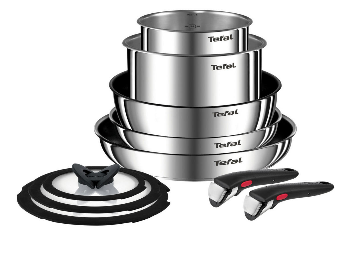 SADA HRNCŮ, 10dílné - vysoce lesklá bílá, Lifestyle, kov - Tefal