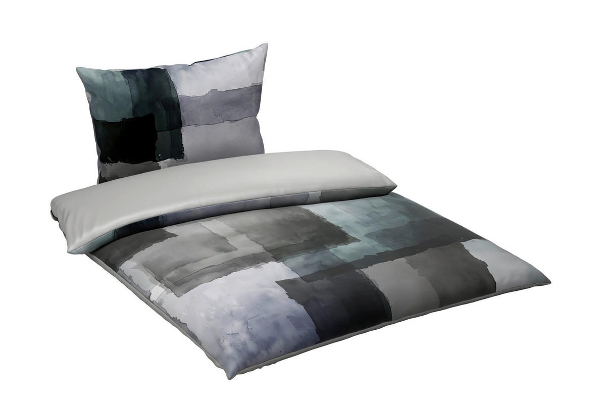 WENDEBETTWÄSCHE Satin 140/200 cm  - Grau, Textil (140/200cm) - Novel