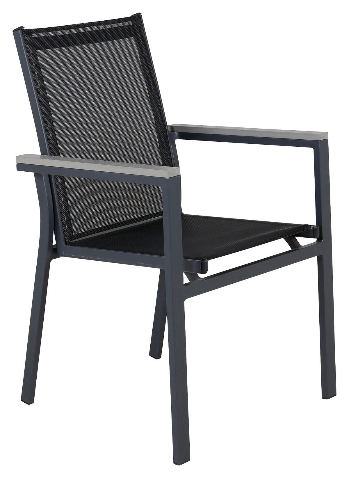 GARTENSTUHL-SET Metall, Textil Schwarz  - Schwarz, KONVENTIONELL, Textil/Metall (57/90/59cm) - Gardenson
