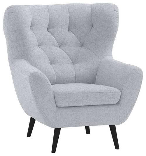 SESSEL in Flachgewebe Hellgrau  - Anthrazit/Hellgrau, Design, Holz/Textil (87/101/95cm) - Stylife