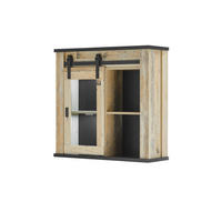 KÜCHENOBERSCHRANK 93/90/31 cm  in Anthrazit, Naturfarben  - Anthrazit/Schwarz, Trend, Glas/Holzwerkstoff (93/90/31cm) - MID.YOU