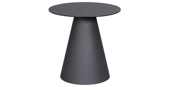 BEISTELLTISCH in Metall, Glas, Keramik 50/50/50 cm  - Anthrazit/Schwarz, Design, Glas/Keramik (50/50/50cm) - Dieter Knoll