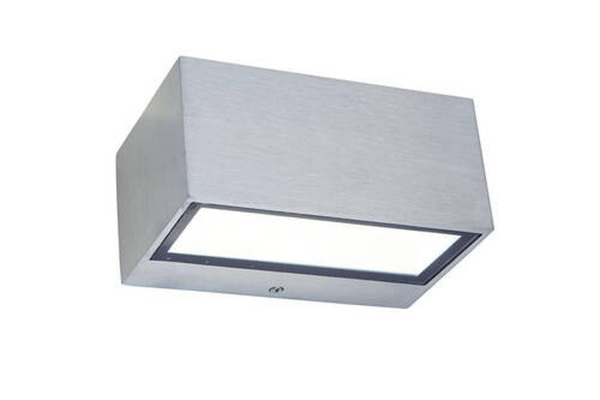 AUßENWANDLEUCHTE Gemini   - Edelstahlfarben, Basics, Metall (6,5/14/8,9cm)
